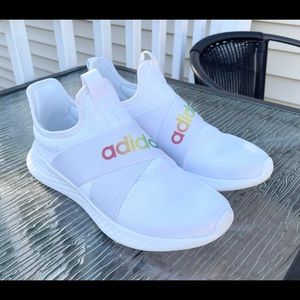 Womens Adidas Cloudfoam Sneakers - SZ 7 - White & Rainbow